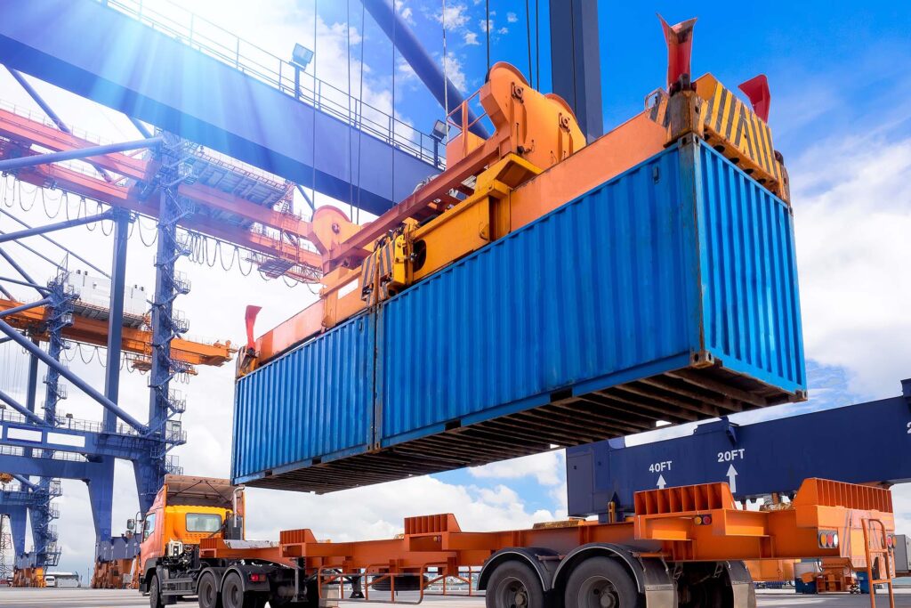 Container on a truck